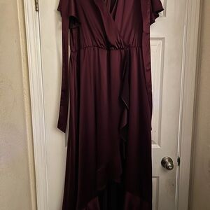 Torrid Deep Burgundy Asymmetrical Dress